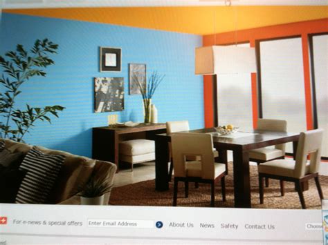 This split complementary room consists of blue, yelloworange, and ...