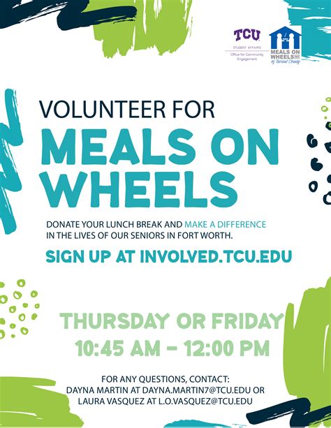 What2Do@TCU | Volunteer with Meals on Wheels