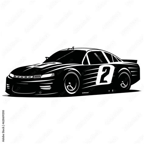 nascar silhouette, isolated on a white background, Vector illustration ...