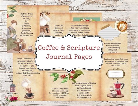 Coffee Scripture Journal Pages Bible Coffee Junk Journal Kit - Etsy in ...