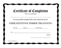 Free Printable Fire Extinguisher Training Certificate Templates