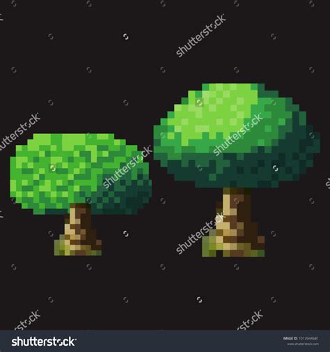 Pixel Art 2d Tree 8bit Mobile Stock Vector (Royalty Free) 1013944681 | Shutterstock