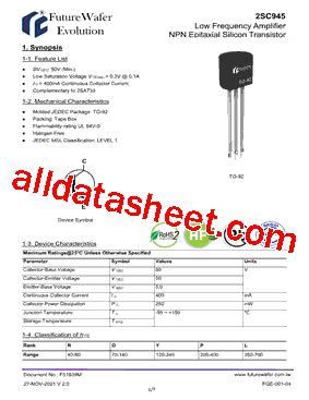 2SC945 Datasheet(PDF) - FutureWafer Tech Co.,Ltd