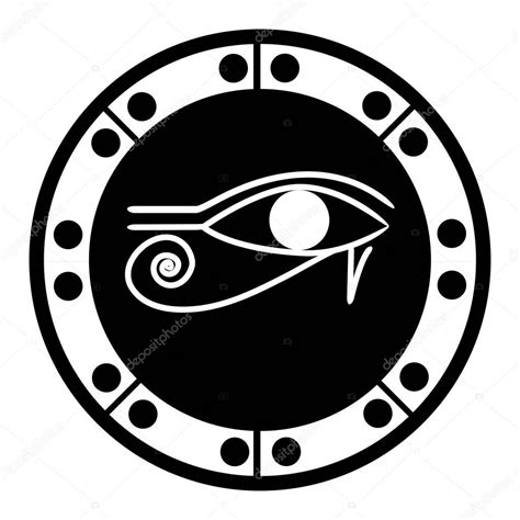 Ancient Egyptian hieroglyph amulet Eye of Horus depicted with a — Stock ...