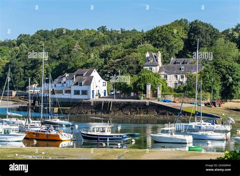 France, Finistere, Riec-sur-Belon, Belon harbour on Belon river Stock Photo - Alamy