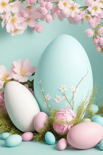 Premium AI Image | Pastel Color Easter Egg Indoor Background