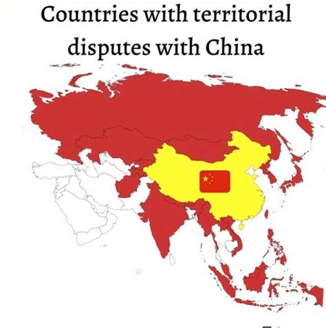 Countries whereby China has territorial claims on their lands : r/MapPorn