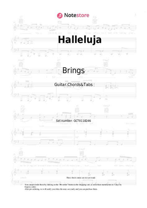 Halleluja chords and tabs Brings in Note-Store.com | Guitar.Chords&Tabs ...