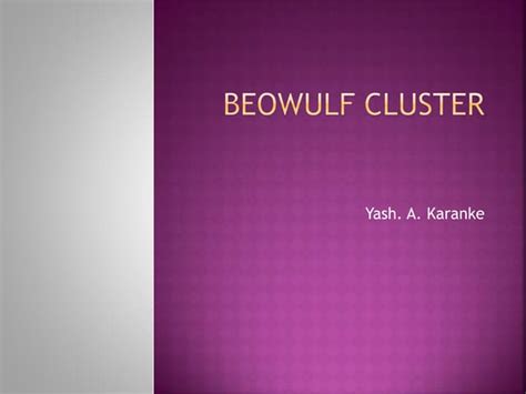 Beowulf cluster | PPT