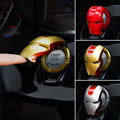 Marvel-Iron-Man-Car-Accessories-Interior-Engine-Ignition-Start-Stop-Button-Protective-Cover ...