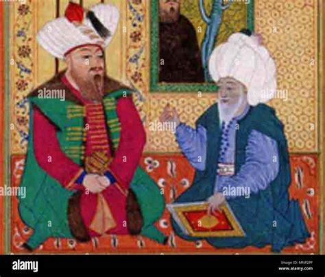 . English: Sultan Orhan Gazi of the Ottoman Empire meeting with Alaeddin Al-Esved, a well known ...