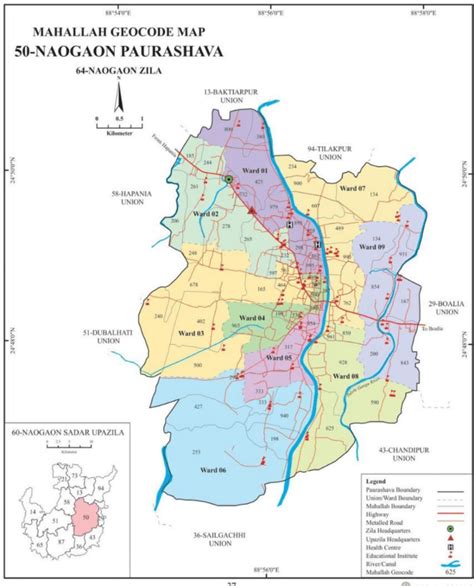 Naogaon municipality ward boundary map (BBS/ GIS report 2017 ...