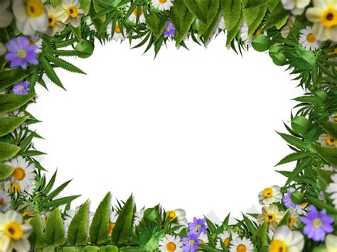 Flower Frame Border Png With Green Leaves Background (Nature-Grass-And ...