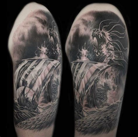 Jörmungandr-Norse themed tattoo by Caleb Morgan at Stygian Galleries in ...