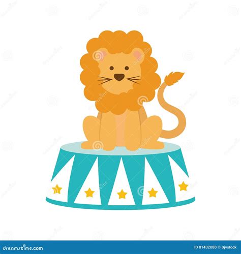 Circus Lion Cartoon Vector Illustration | CartoonDealer.com #81431528