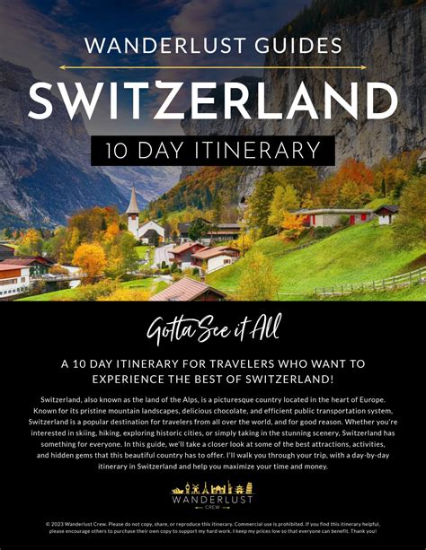 The Perfect Switzerland Itinerary 7 Days - 10 Days | Wanderlust Crew