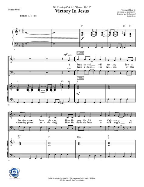 Victory In Jesus Sheet Music PDF (G3 Worship) - PraiseCharts