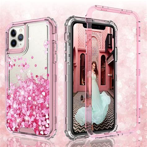 Coverlab Case for iPhone 11 Pro Max, Hard Clear Glitter Liquid ...