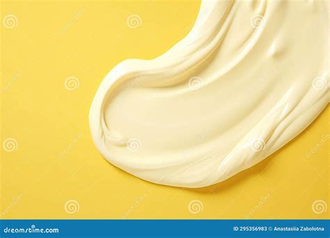 Topdown View of White Cream Smear on Yellow Background Stock Illustration - Illustration of ...