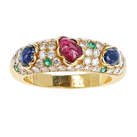 Cartier Vintage Gold, Ruby, Emerald, Sapphire And Diamond Tutti Frutti ...