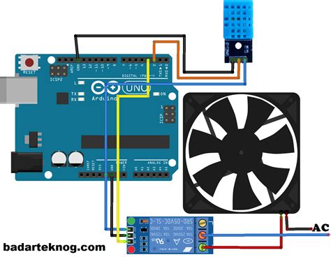 Kipas angin otomatis dengan sensor suhu DHT11 - Badar Teknog