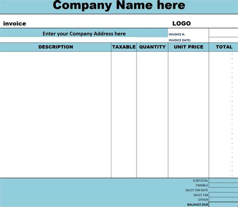 Free Invoice Templates - Free Report Templates