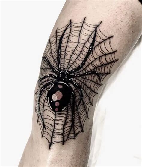 Details 61+ spider web knee tattoo latest - in.cdgdbentre