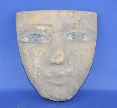 UNIQUE ANCIENT EGYPTIAN Wooden Mummy Mask Head Pharaonic Queen $180.00 - PicClick