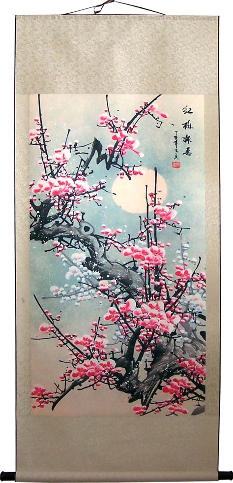 Chinese Print Scrolls :: Giant 63" Dream Sakura Chinese Print Scroll ...