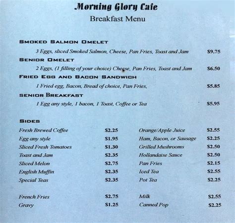 Morning Glory Cafe Menu, Menu for Morning Glory Cafe, City of Langley, Langley - Urbanspoon/Zomato