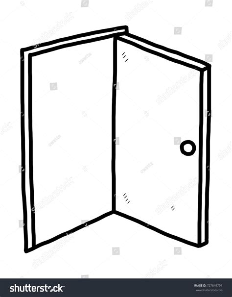 Open Door Cartoon Vector Illustration Black Stock Vector (Royalty Free) 727649794 | Shutterstock