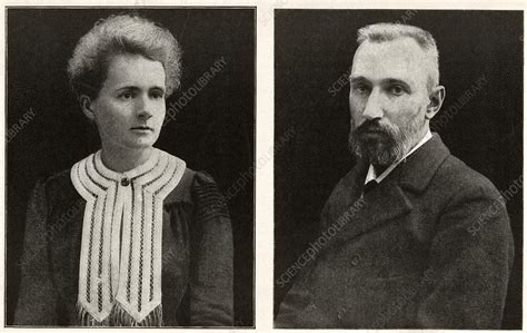 Marie and Pierre Curie, French physicists - Stock Image - H403/0397 ...