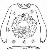Ugly Christmas Sweater Coloring Page Printable sketch template