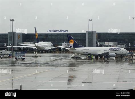 Lufthansa's fleet as seen in Frankfurt Airport in Germany, the primary hub for the airline ...