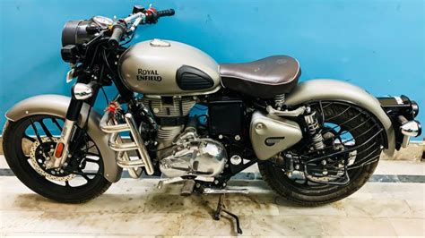 Silver Royal Enfield Motorcycle