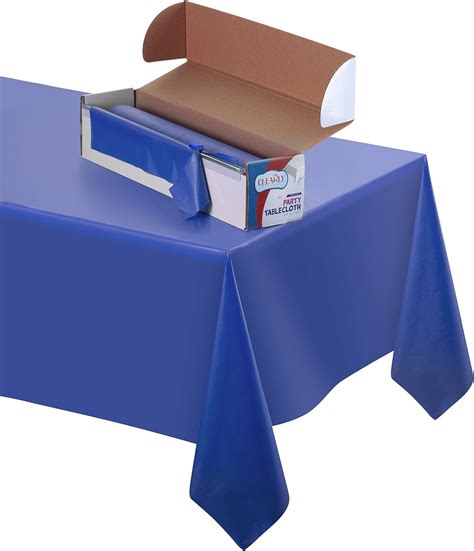 Amazon.com: Clearly Elegant [Royal Blue] Premium Plastic Disposable Tablecloth ROLL- Rectangle ...