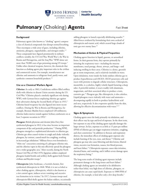 Choking Agents | PDF | Chlorine | Chronic Obstructive Pulmonary Disease