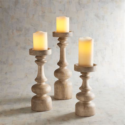 Wooden Modern Pillar Candle Holders | Candle holders, Wooden pillar candle holders, Pillar candles