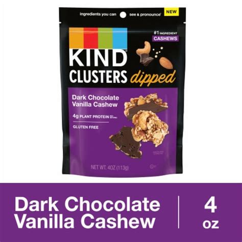 KIND® Dark Chocolate Vanilla Cashew Dipped Clusters, 4 oz - QFC