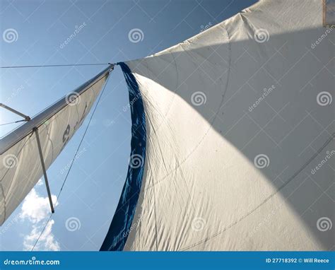 Wind in sails in sailboat stock photo. Image of blowing - 27718392