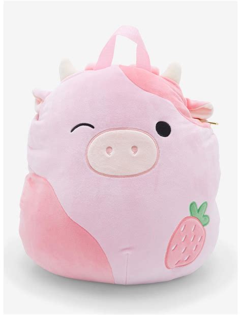 Squishmallows Strawberry Cow Plush Backpack | Hot Topic