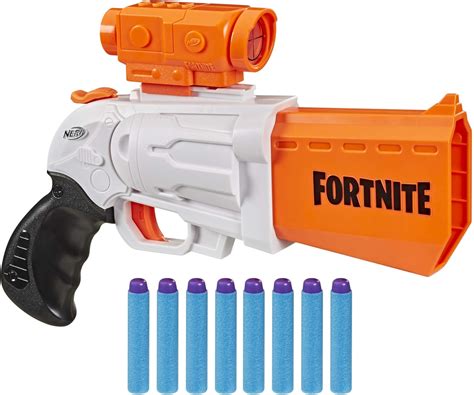 Nerf Fortnite SR Blaster - 4-Dart Hammer Action - includes Removable ...