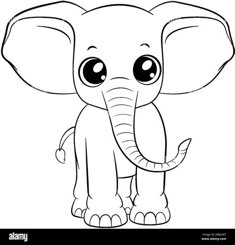 Doodle elephant outline simple cartoon illustration Stock Vector Image & Art - Alamy