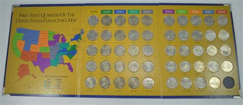 First State Quarters of The United States Collector's Map 1999-2008 Coin Folder W/ 49 Coin ...