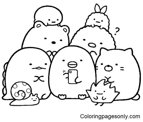 Sumikko Gurashi Coloring Pages Printable for Free Download