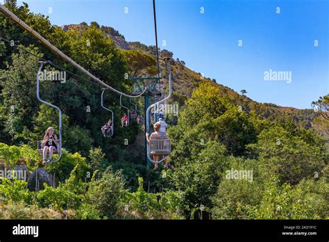 Chairlift ride to Mount Solaro, Capri Stock Photo - Alamy