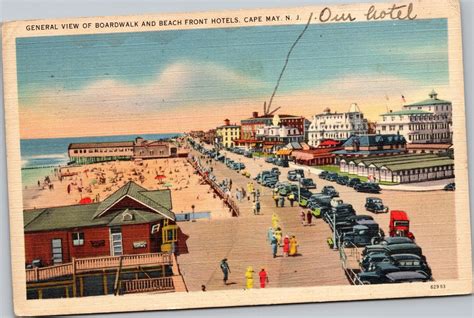 General View of Boardwalk and Beach Front Hotels Cape May NJ - The Gayraj