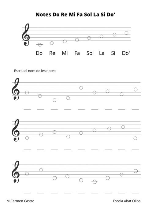 Notes do re mi fa sol la si do' worksheet | Music worksheets ...