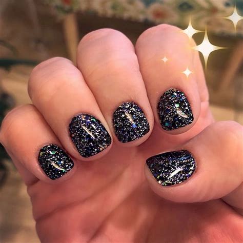 56 Most Eye Catching Beautiful Black Nail Art Ideas - Stiliuse.com | Glitter gel nails, Black ...