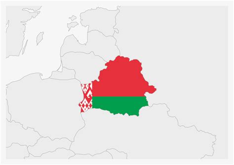 Belarus map highlighted in Belarus flag colors 12897932 Vector Art at ...